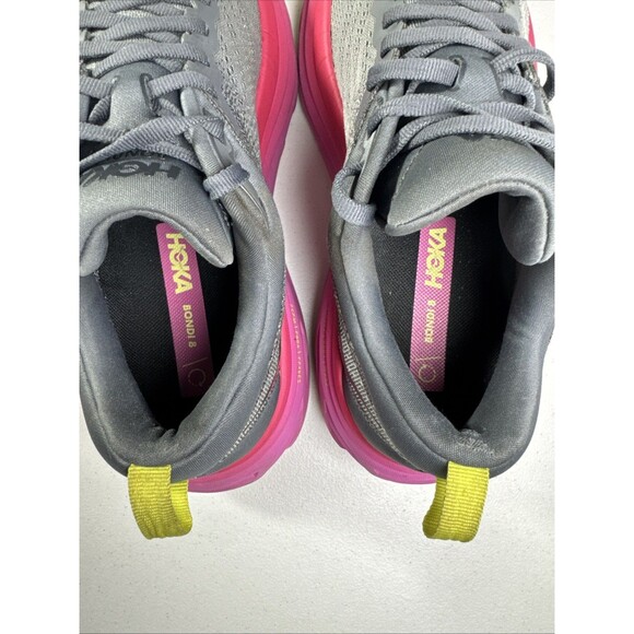 Hoka One One Bondi 8 Women's Running Shoes  Gray/Pink, Athletic size 8B - Picture 8 of 13